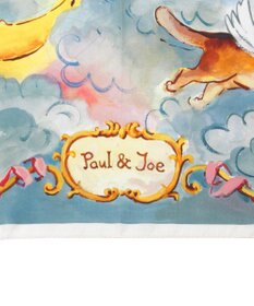 MOONBAT PAUL&JOE ACCESSOIRES(ポール & ジョー) シルクスカーフ 空 オーステルリッツ記念柱 ネコと毛糸 気球 65cm×65cm 手洗いOK