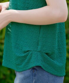 Tiaclasse 【洗える】ふくれジャカードカフス付きカットソー