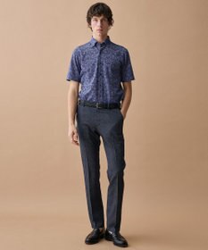 JOSEPH ABBOUD 【日本製ジャージー使用・清涼感・イージーケア】シャンブレー ペイズリープリント シャツ