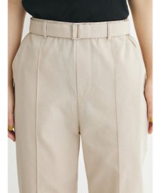 Green Parks 綿麻混バックルベルト付テーパードパンツ