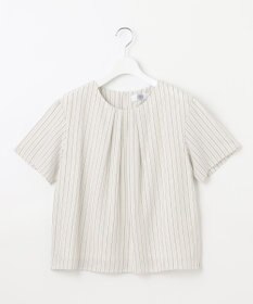 J.PRESS LADIES L シアーストライプ&チェック カットソー