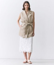 BEIGE， CITRINE / エンブロイダリーレースイージースカート