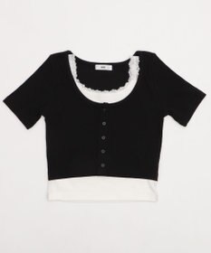 WEGO レースキャミレイヤード風ちびT