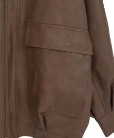 earth music&ecology フェイクレザージップジャケット