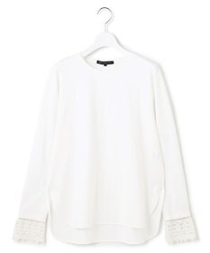 23区 S 【洗える】ナチュラルコットンベア レースレイヤード カットソー