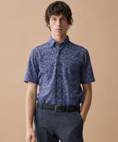 JOSEPH ABBOUD 【日本製ジャージー使用・清涼感・イージーケア】シャンブレー ペイズリープリント シャツ