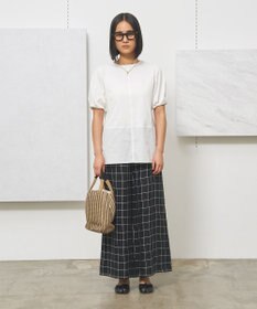 J.PRESS YORK STREET 【WOMEN】リネンライクリラックス ワイドパンツ