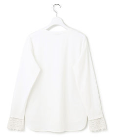 23区 S 【洗える】ナチュラルコットンベア レースレイヤード カットソー