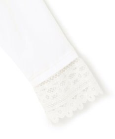 23区 S 【洗える】ナチュラルコットンベア レースレイヤード カットソー