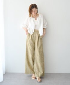 YECCA VECCA 刺繍ワイドパンツ
