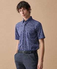 JOSEPH ABBOUD 【日本製ジャージー使用・清涼感・イージーケア】シャンブレー ペイズリープリント シャツ