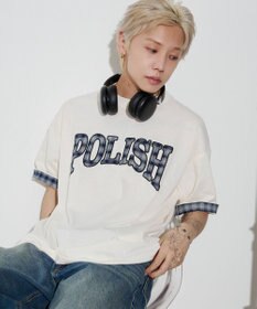 WEGO 【ユニセックス着用ITEM】チェックディテールロゴT（SS）