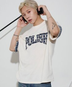 WEGO 【ユニセックス着用ITEM】チェックディテールロゴT（SS）