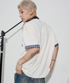 WEGO 【ユニセックス着用ITEM】チェックディテールロゴT（SS）