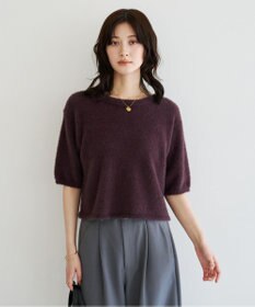 YECCA VECCA シャギー5分袖ニット