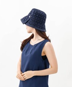 AURORA 【 LANVIN COLLECTION（ランバン コレクション） 】レースJL切り替えクロッシェハット