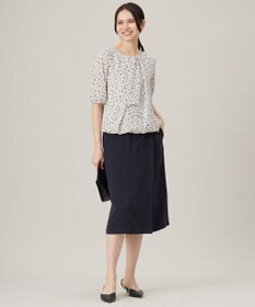 自由区 S 【洗える】ロイヤルシフォンドレープタイ半袖 ブラウス