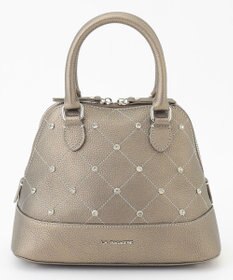 LA BAGAGERIE ラインストーンリベット　カウレザー2wayハンドバッグ