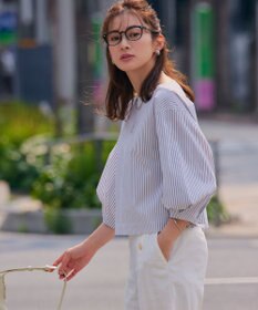 23区 L 【一部店舗限定/洗える】ハイカウントウェザーストレッチ ボートネック コンパクト ブラウス