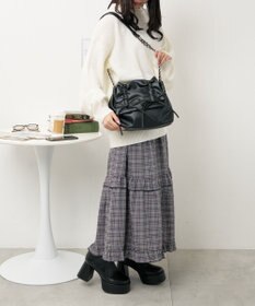 WEGO ギャザーリボンフラップバッグ