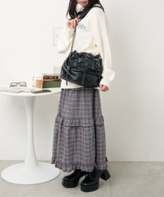 WEGO ギャザーリボンフラップバッグ