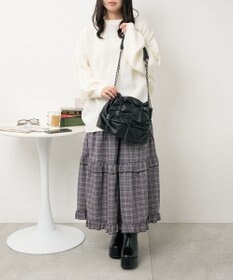 WEGO ギャザーリボンフラップバッグ