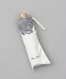 AURORA NINA RICCI （ニナリッチ)  刺しゅうオーガンジー掛け合わせ　晴雨兼用パラソル（折り畳み・ミニ傘）