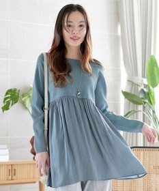 Tiaclasse L ヴィンテージサテンドッキングニットチュニック