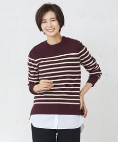 J.PRESS LADIES 【洗える】ミラノリブバスクボーダー ニット