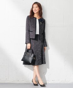 ANY SIS 【セットアップ対応】リップルボーダー フレア スカート