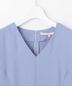 自由区 【接触冷感・速乾・UVケア・撥水・防シワ・XSサイズあり】リネンライクツィルVネック ワンピース