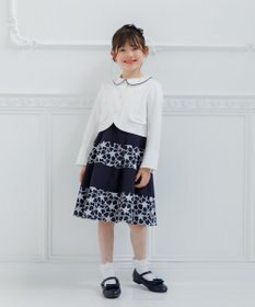 組曲 KIDS 【110-140㎝】フラワーパネルボーダー ワンピース