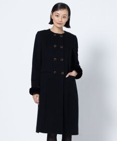TOCCA ECLAIR ROMANCE ウールロングコート ブラック系
