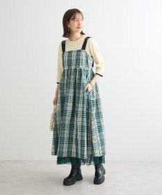 Green Parks ＢＰ　袖口カラーリブ７分袖ニットプルオーバー