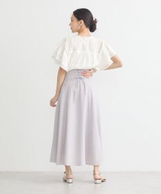 earth music&ecology フリルピンタック半袖ブラウス