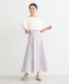 earth music&ecology フリルピンタック半袖ブラウス