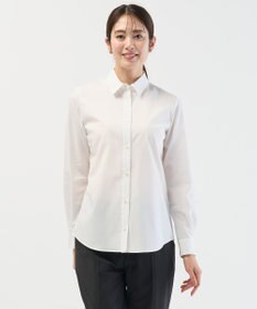 J.PRESS LADIES S 【リクルート対応】ホワイトブロード シャツカラーブラウス