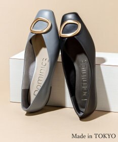 Dominic3 デザインバックル ローヒール レザーパンプス