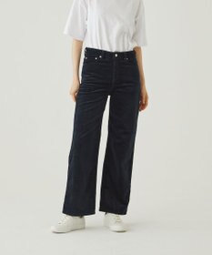 caqu ワイドフィット 裏起毛コーデュロイパンツ