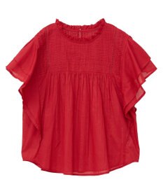 earth music&ecology フリルピンタック半袖ブラウス