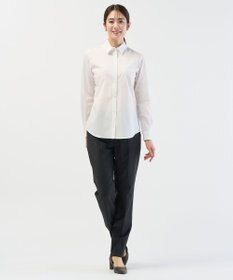 J.PRESS LADIES S 【リクルート対応】ホワイトブロード シャツカラーブラウス