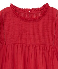 earth music&ecology フリルピンタック半袖ブラウス