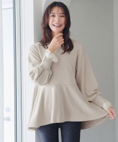 Tiaclasse 【吸水発熱・洗える】袖口ドッキングカットソープルオーバー