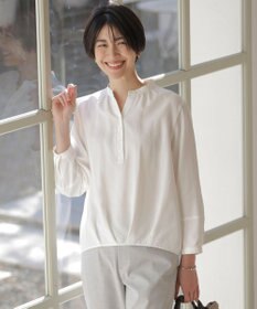 J.PRESS LADIES S 【洗える】アセVisシャドーギンガム タック ブラウス