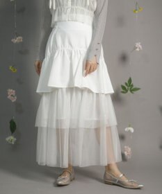 Green Parks ｄａｚｚｌｉｎ　ツイルチュールレイヤードスカート