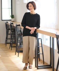 自由区 【洗える・XSサイズあり】ペーパーコットンアセテート  ニット