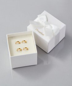 Phoebe 【金属アレルギー対応】ワンタッチメタルフープミニペアピアス  ゴールド/BOX付き