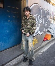 WEGO 【ユニセックス着用ITEM/MLサイズ展開】カモフラグラフィックZIPパーカー