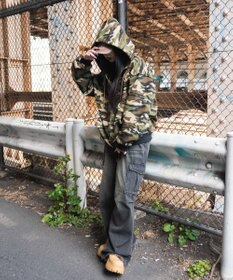 WEGO 【ユニセックス着用ITEM/MLサイズ展開】カモフラグラフィックZIPパーカー