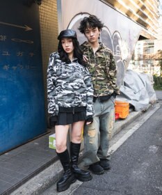 WEGO 【ユニセックス着用ITEM/MLサイズ展開】カモフラグラフィックZIPパーカー